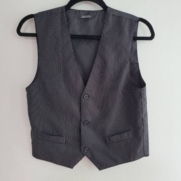 Holiday Editions Jackets & Blazers - Holiday Editions black & white pinstriped vest office business professional form